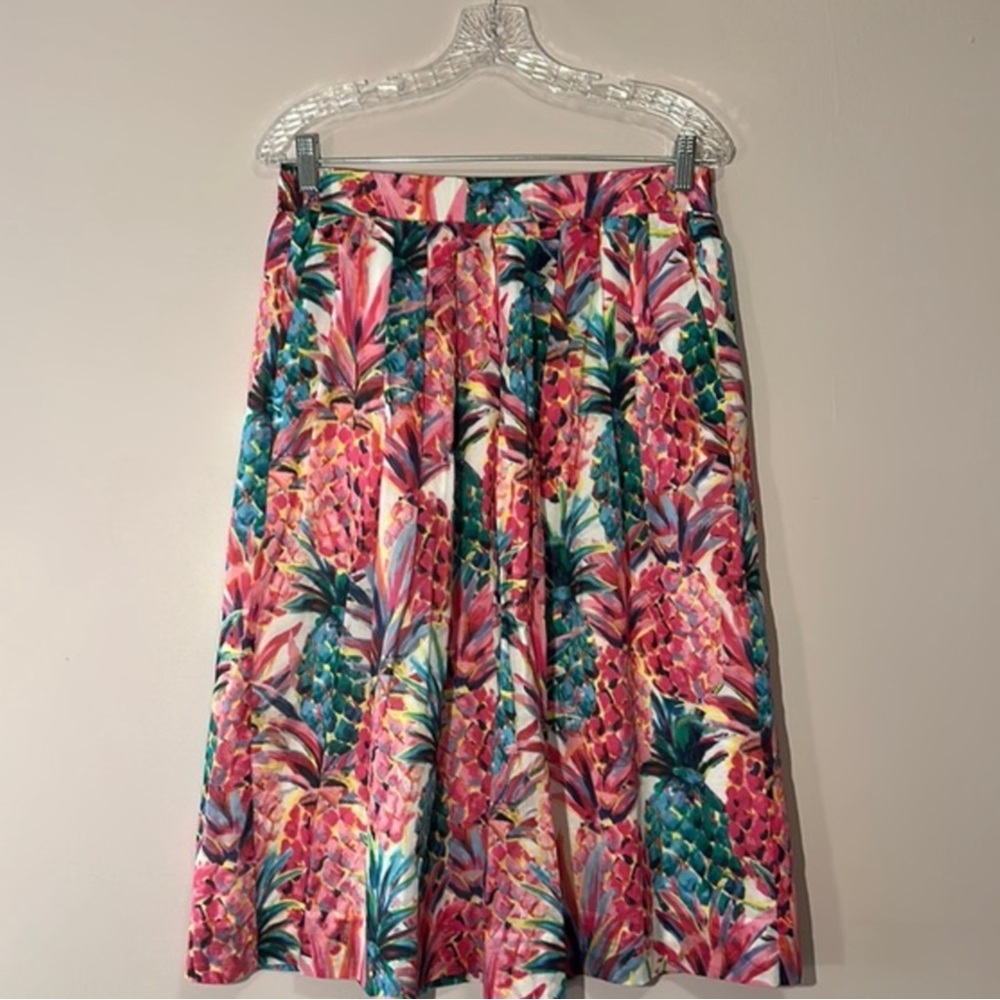 💜J.Crew Pineapple Ratti‎ Print ALine Skirt Size 10